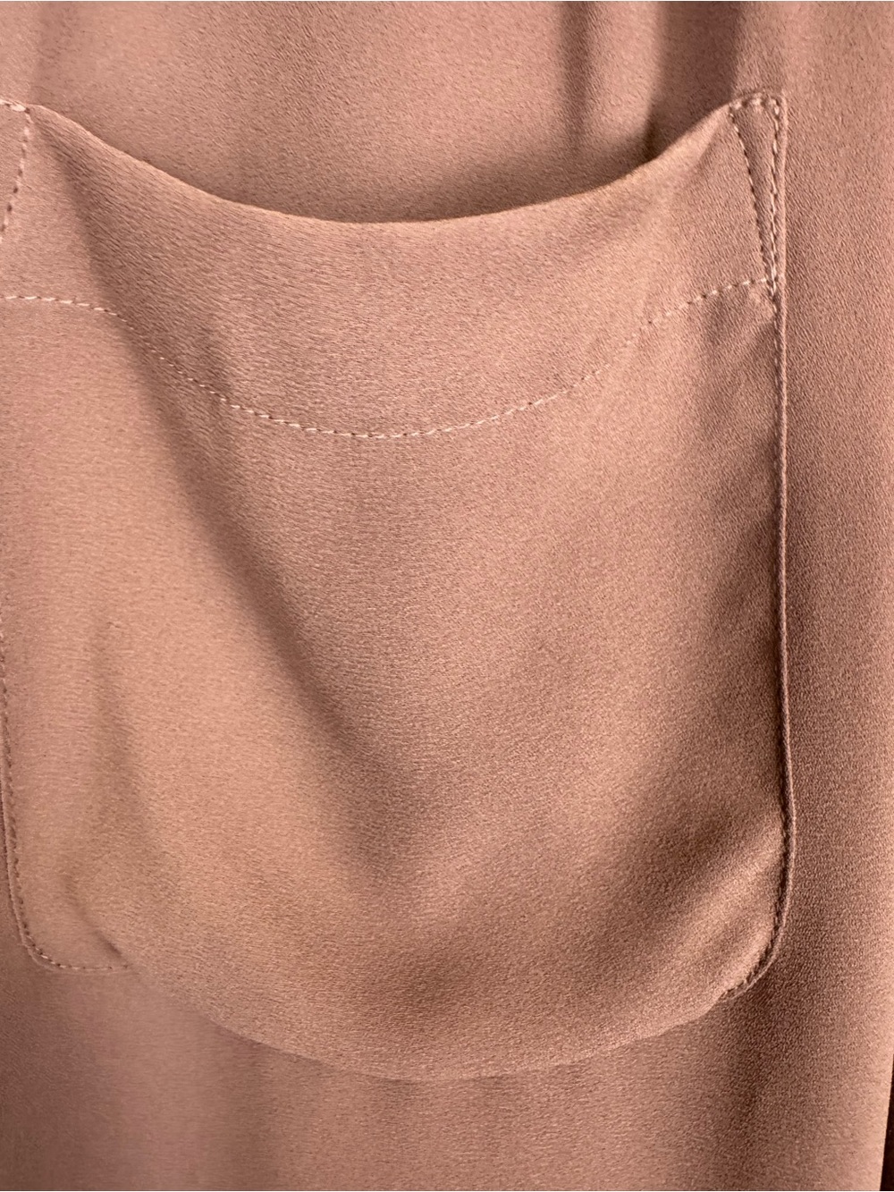LOFT Dusty Mauve Hidden Button Pocket Blouse Medium Long Sleeve Career Top - Picture 11 of 13